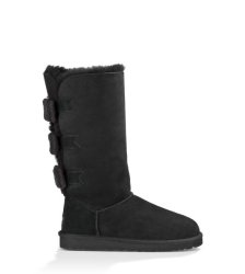 UGG® Tall Bailey Knit Bow Boots BLACK