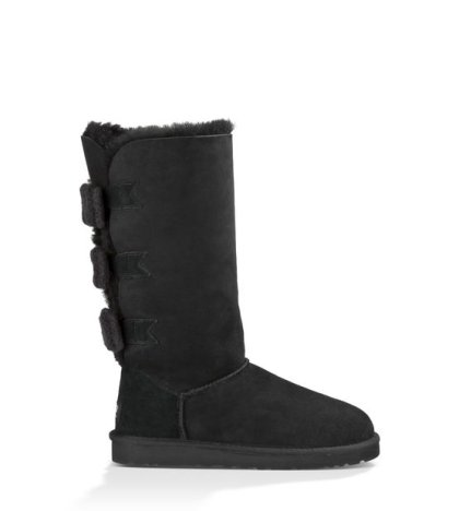 UGG® Tall Bailey Knit Bow Boots BLACK