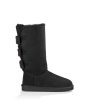 UGG® Tall Bailey Knit Bow Boots BLACK