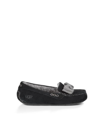 UGG® Ansley Knit Bow Slippers BLACK