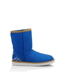 UGG® Classic Short Rustic Weave FIESTA BLUE