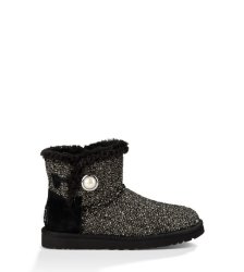 UGG Mini Bailey Button Fancy BLACK