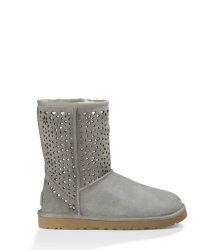 UGG Classic Short Flora Perf Boots LIGHT GREY