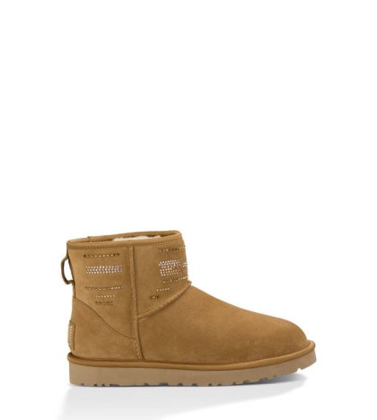 UGG Classic Mini Serape Bling CHESTNUT