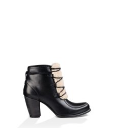 UGG Analise Exposed Fur BLACK / NATURAL