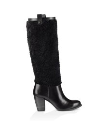 UGG AVA EXPOSED FUR BLACK