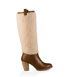 UGG AVA EXPOSED FUR CHESTNUT / NATURAL