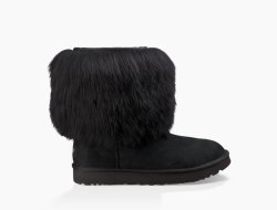 UGG SHORT SHEEPSKIN CUFF BOOT BLACK